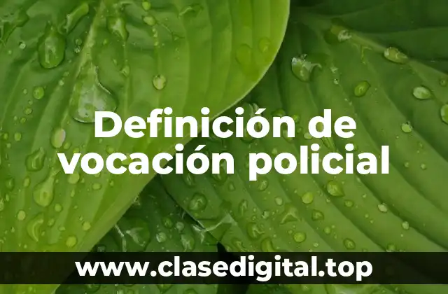 Definición de vocación policial