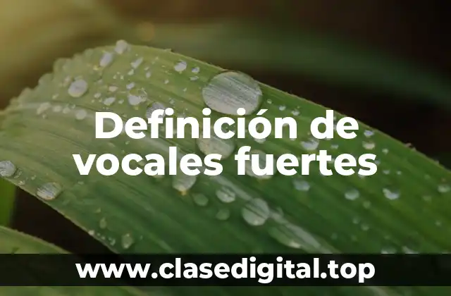 Ejemplos de vocales fuertes