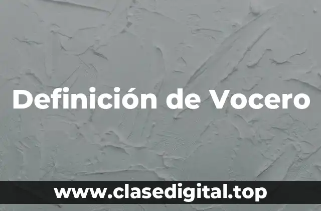 Definición de Vocero
