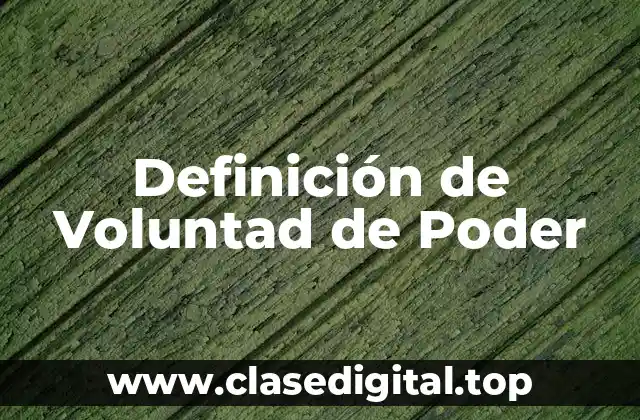 Definición de Voluntad de Poder