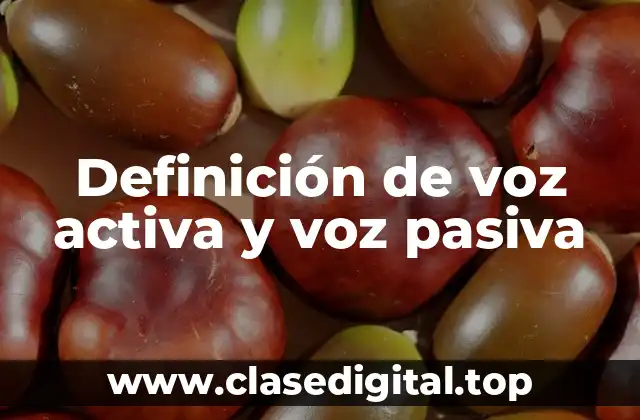 Definición de voz activa y voz pasiva