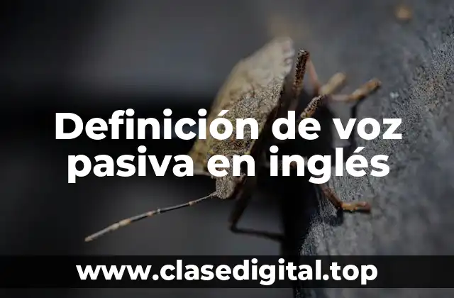 Definición técnica de voz pasiva en inglés