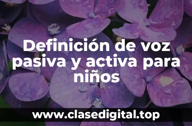 Definición de voz pasiva y activa para niños