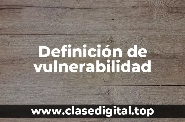 Definición técnica de vulnerabilidad