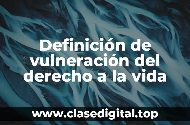 Definición de vulneración del derecho a la vida