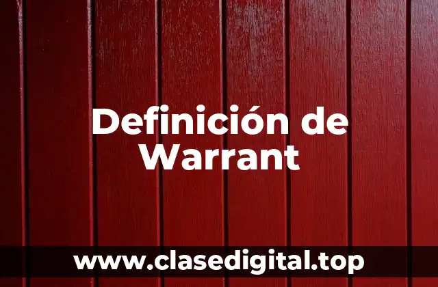 Definición de Warrant