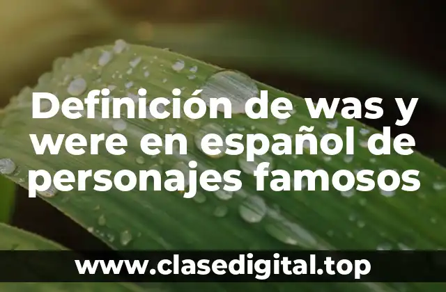 Ejemplos de was y were en español de personajes famosos