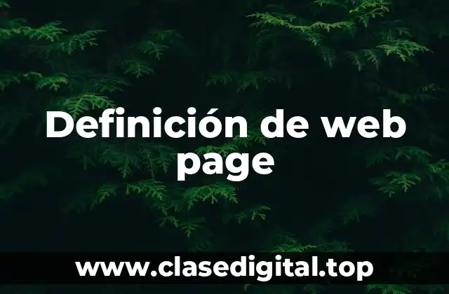 Definición de web page