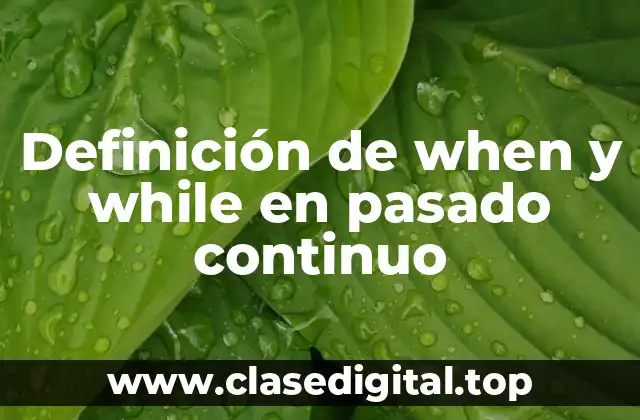 Definición de when y while en pasado continuo