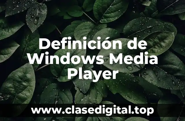 Definición de Windows Media Player