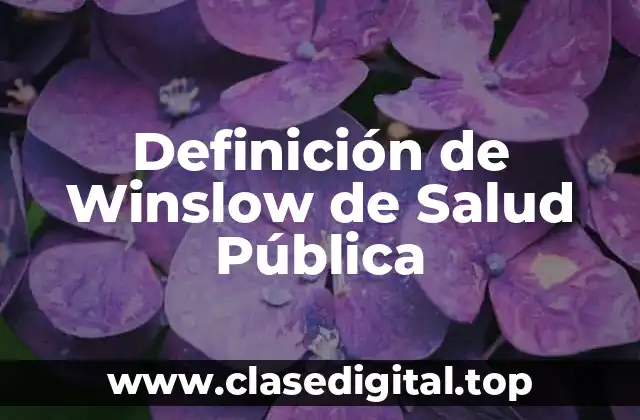 Definición técnica de Winslow de Salud Pública