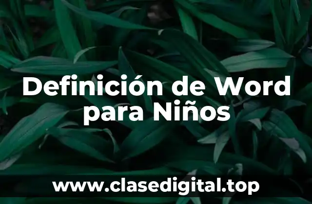 Definición de Word para Niños