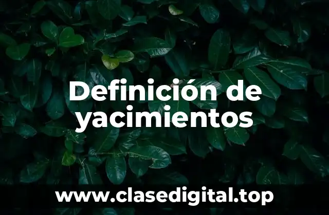Definición de yacimientos