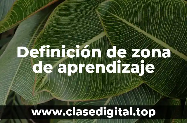 Definición de zona de aprendizaje