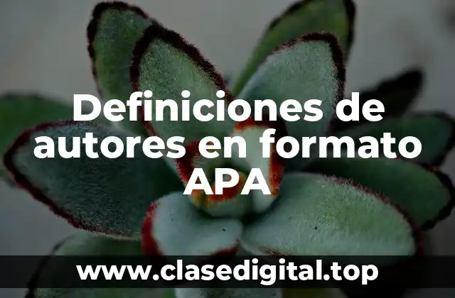 Definiciones de autores en formato APA