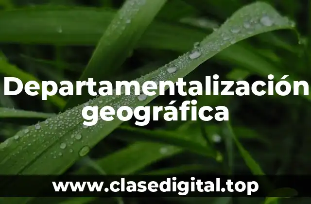 Departamentalización geográfica