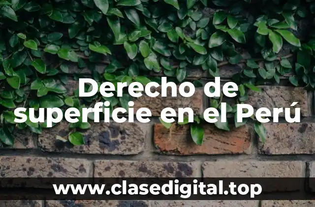 Derecho de superficie en el Perú