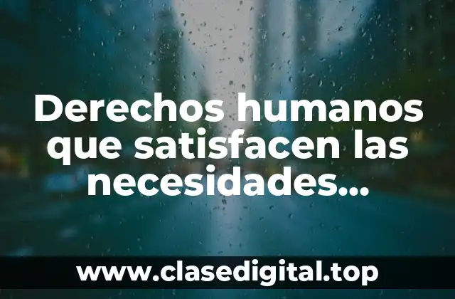 Derechos humanos que satisfacen las necesidades colectivas