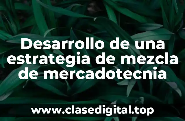 Desarrollo de una estrategia de mezcla de mercadotecnia