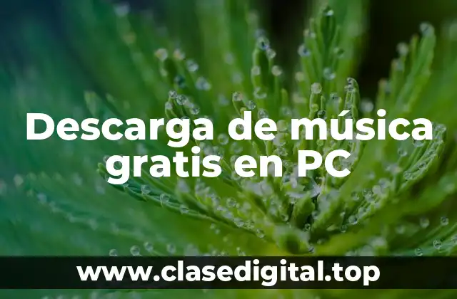 Descarga de música gratis en PC