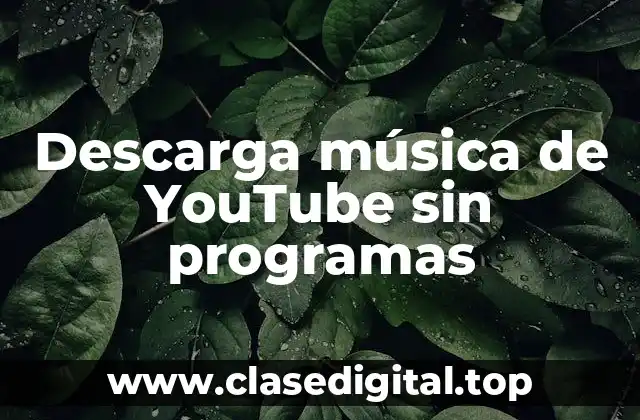 Descarga música de YouTube sin programas