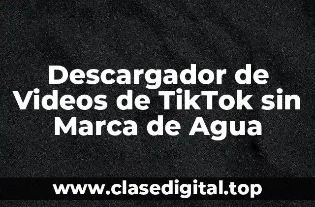 Descargador de Videos de TikTok sin Marca de Agua