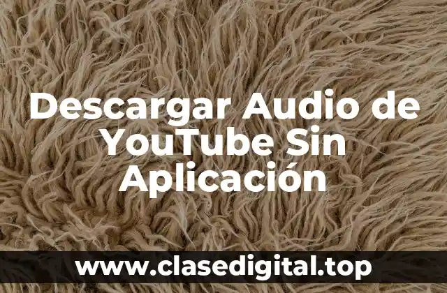 Descargar Audio de YouTube Sin Aplicación