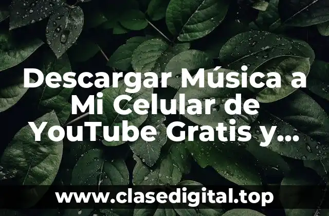 Descargar Música a Mi Celular de YouTube Gratis y Fácil