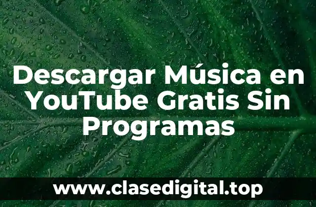 Descargar Música en YouTube Gratis Sin Programas