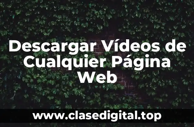 Descargar Vídeos de Cualquier Página Web