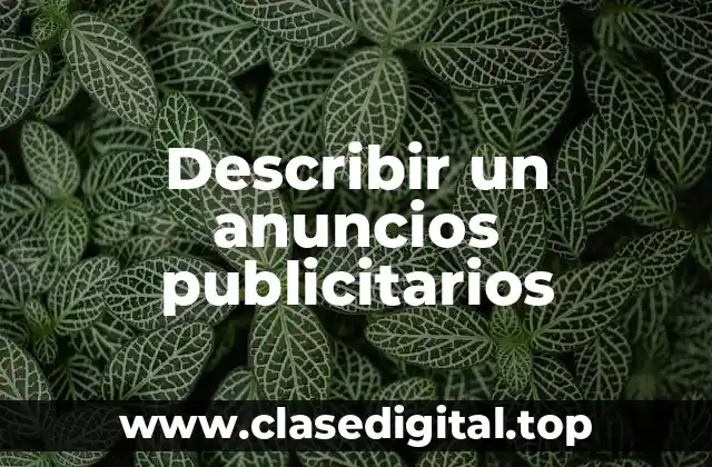 Describir un anuncios publicitarios