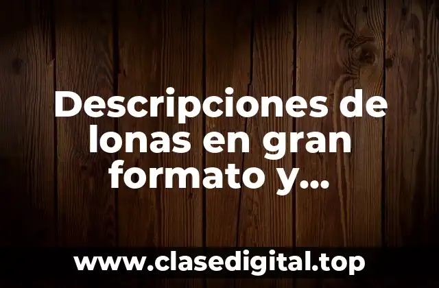 Descripciones de lonas en gran formato y Significado