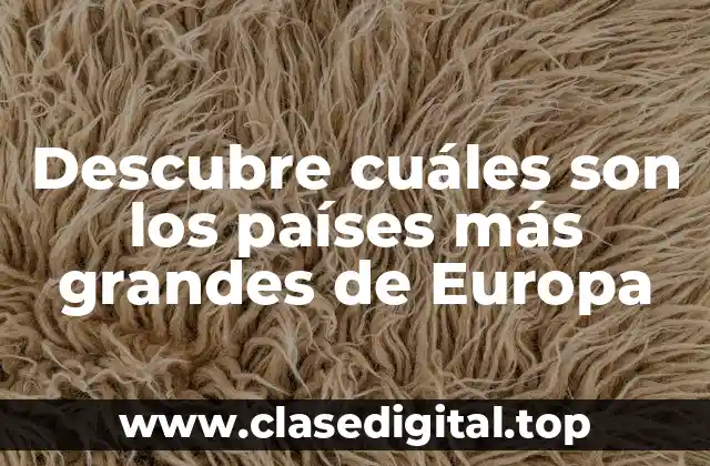 ¿Cuáles son los países más grandes de Europa en términos de superficie?