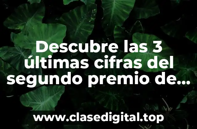Descubre las 3 últimas cifras del segundo premio de la lotería
