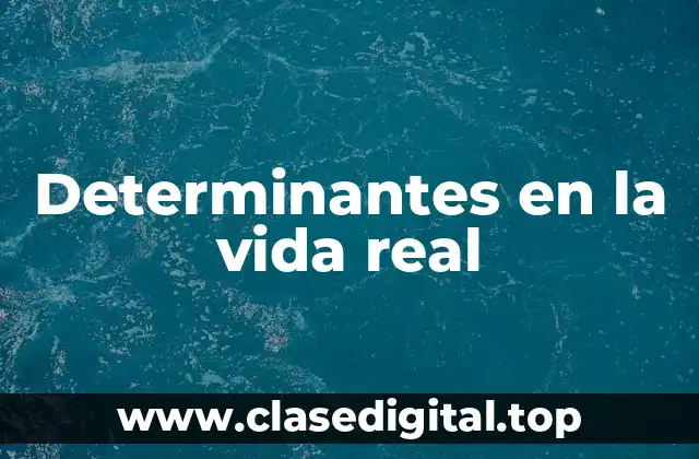 Determinantes en la vida real