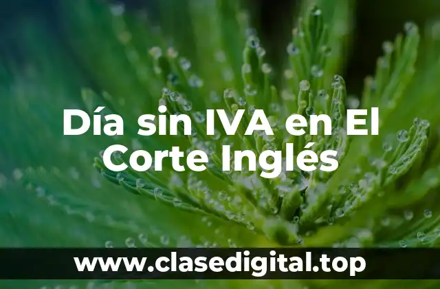 ¿Cuál es el propósito del día sin IVA en El Corte Inglés?