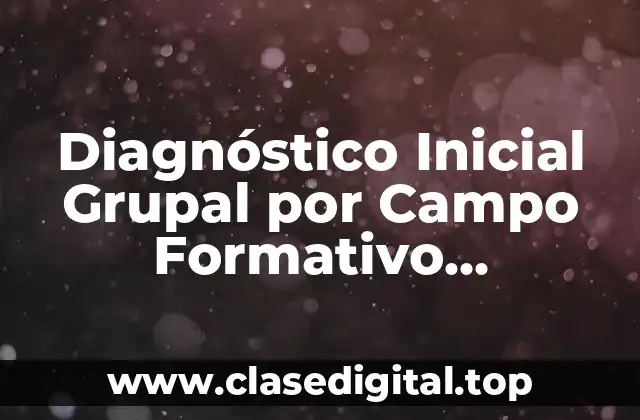 Diagnóstico Inicial Grupal por Campo Formativo Preescolar