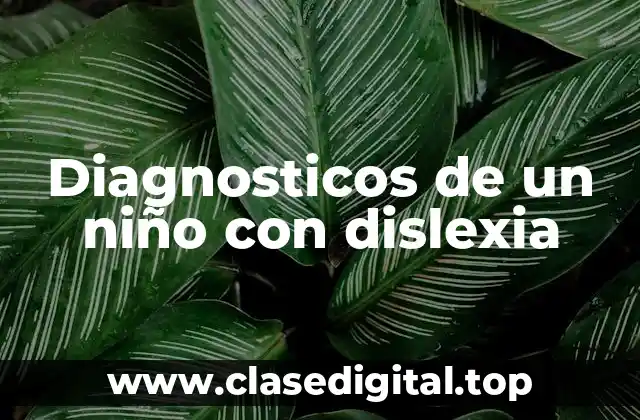 Diagnosticos de un niño con dislexia