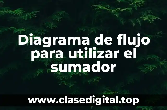 Diagrama de flujo para utilizar el sumador
