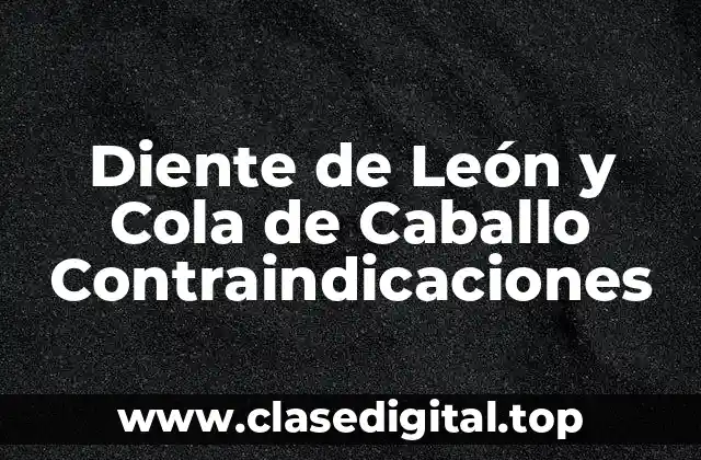 Diente de León y Cola de Caballo Contraindicaciones