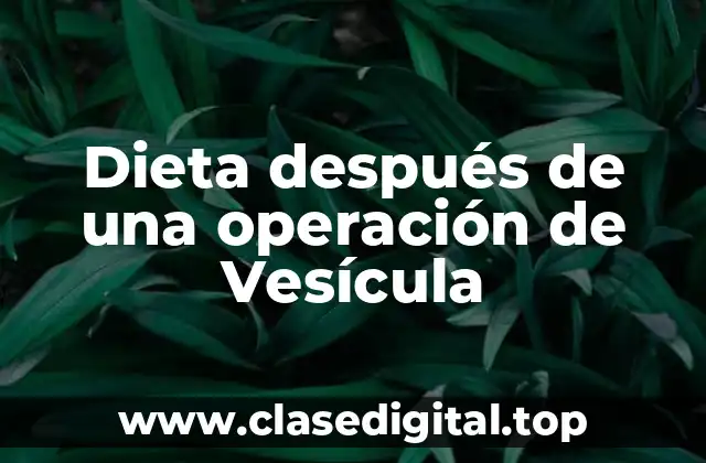 Dieta después de una operación de Vesícula