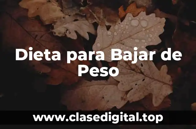 Dieta para Bajar de Peso