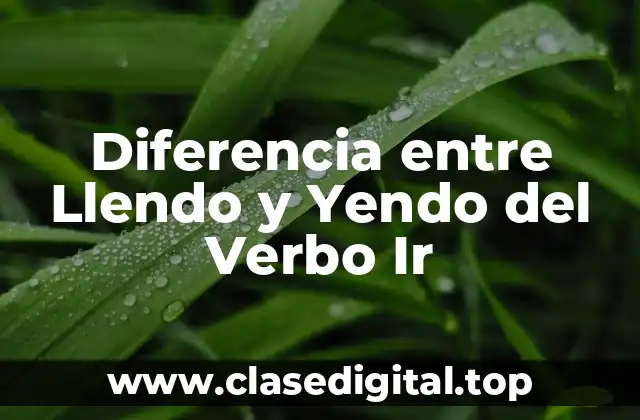 Diferencia entre Llendo y Yendo del Verbo Ir