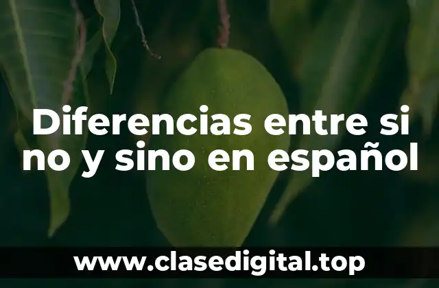 Diferencias entre si no y sino en español