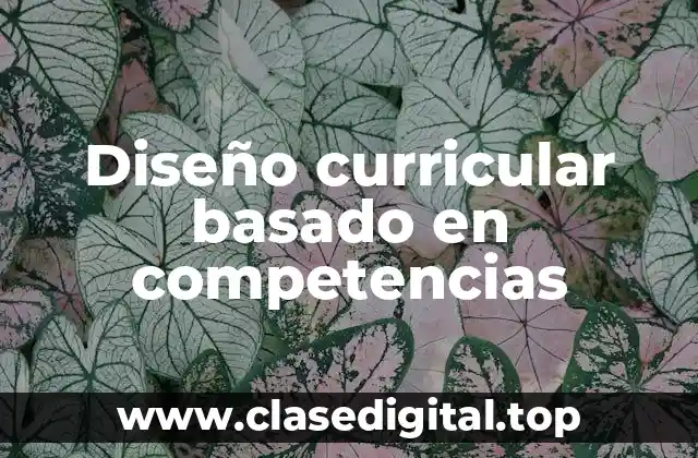 Diseño curricular basado en competencias