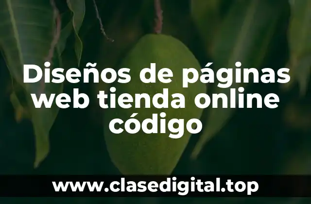 Diseños de páginas web tienda online código