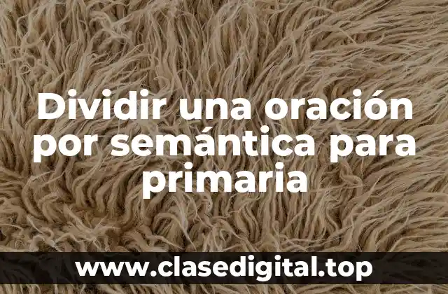Dividir una oración por semántica para primaria