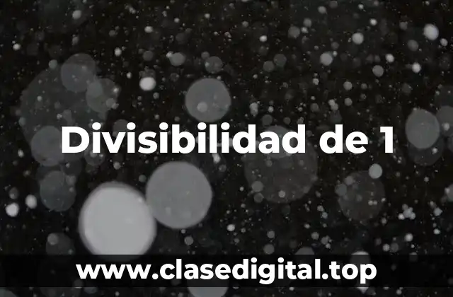 ¿Qué es la Divisibilidad?