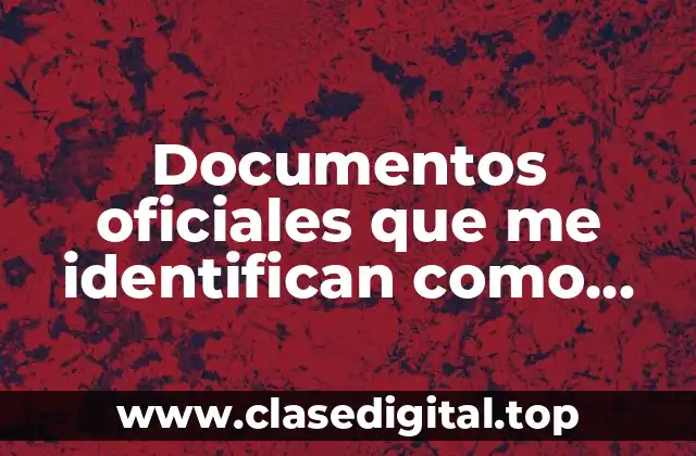 Documentos oficiales que me identifican como persona