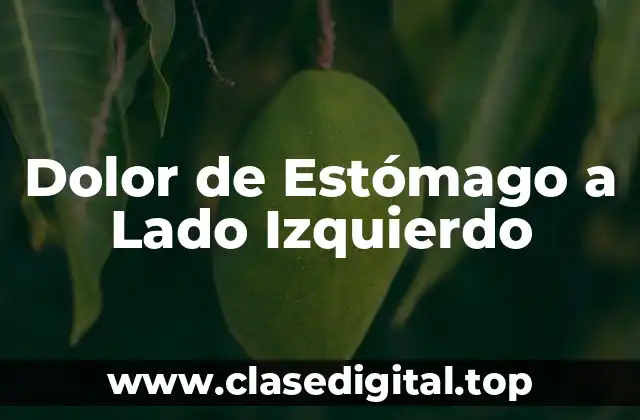 Dolor de Estómago a Lado Izquierdo